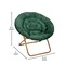 Flash Furniture Gwen 38 Oversize Portable Faux Fur Folding Saucer Moon Chair, Emerald Faux Fur/Soft Gold Frame FV-FMC-025-EMRLD-SGD-GG - alternate 6
